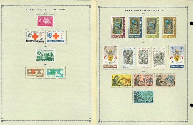 Turks & Caicos 1945-1986 Mint Hinged on Scott International Pages Thru 1999