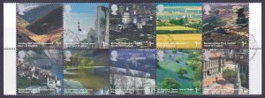 Great Britain 2352a (2343-52) Used 2006 English Scenery Block of 10 Very Fine