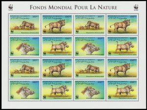 Djibouti WWF Eritrean Warthog Sheetlet of 4 sets 2000 MNH SC#795 a-d