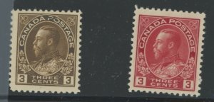 Canada #108-109 Mint (NH) Single