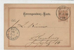 Austria 1895 Wien Cancel to Hamburg  vintage Stamp Card ref R 19536