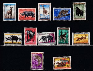 Belgian Congo # 306-317, African Animals, Mint Hinged. 1/3 Cat.