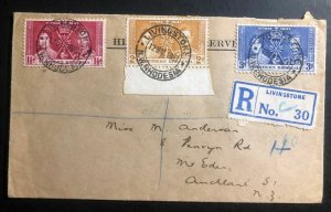 1937 Livingstone N Rhodesia King George VI Coronation FDC First Day Cover KG6