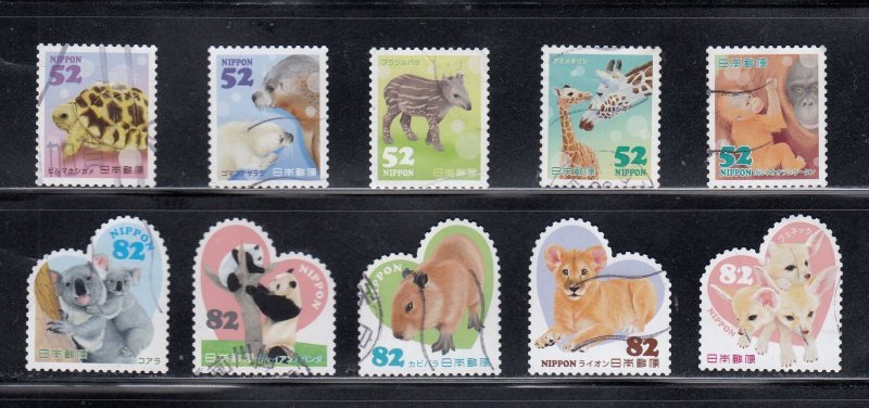 Japan 2014 Sc#3735-3736 Heartwarming Animal Scenes: Series 2 Used