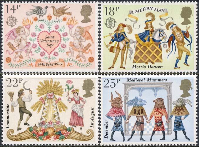 Great Britain 1981 Sc 933-6 Europa Valentine's Stamp MNH