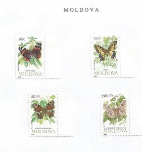 MOLDOVA - 1993 - Butterflies - Perf 4v Set - M N H