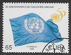 Cuba # 3673 - U.N. 50th. Anniversary - unused CTO.....{R5}