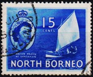 North Borneo.1954 15c  S.G.379 Fine Used
