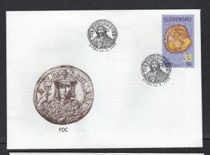 Slovakia #547  (2008 Copper plaque issue) on unaddressed FDC