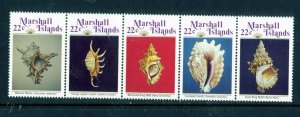 MARSHALL ISLANDS 123a  MNH STRIP OF 5  BIN $2.00