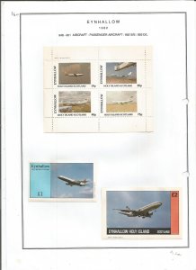 EYNHALLOW -1982 - Passenger Aircraft - Sheets - Mint Light Hinged -Private Issue