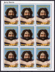 Tanzania 1995 Sc#1412 JERRY GARCIA MUSICIAN Sheetlet (9) MNH