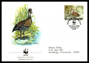 Bahamas 645-648 Birds WWF Set of Four Typed  FDCs VF