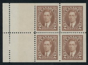 Canada - 232a - 2 cent Booklet Pane of 4 + 2 labels - VF Mint never hinged