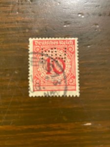 Germany SC 325 Used 10pf (Carmine) Large Number (6) VF/XF - Perfin with MW