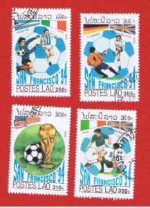 Laos #1067-1070 VF used  Soccer  Free S/H