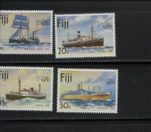 1980 Fiji London 80 Stamp Exhibition - Ships 426-29 MNH