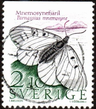 Sweden 1623 Used 2 10k Clouded Apollo Butterfly 1987 Hipstamp