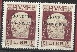 COLLECTION LOT 14718 FIUME #144 MH PAIR 1921 CV+$190