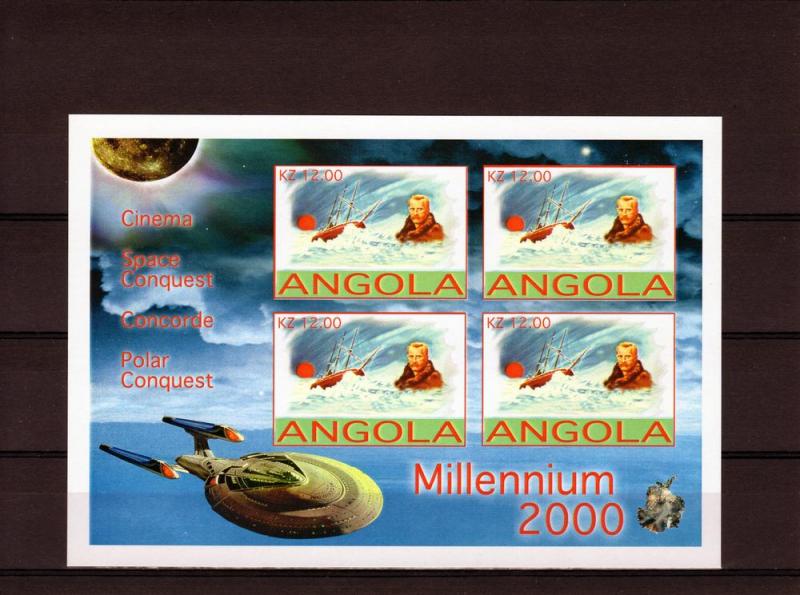 M.Monroe/Giotto/Pole/Angola 4 Shlt.imperf.Angola 2001 MNH VF