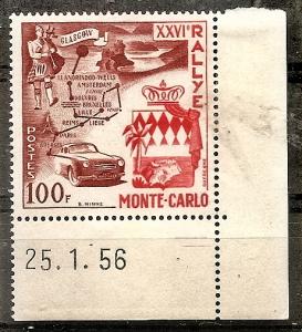 Monaco  365 MNH 1956 Monte Carlo Rally P# CV $25.