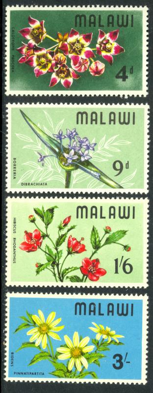 MALAWI 1968 WILD FLOWERS Set Sc 83-86 MNH