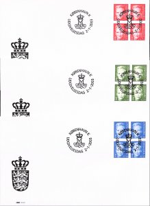 Denmark Danmark Scott 1118, 1128,  1133 FDC block of 4,  Martin Morck Mörck