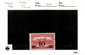 Hungary, Postage Stamp, #480 Mint Hinged, 1933