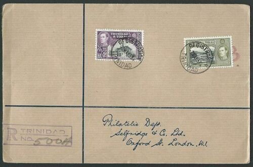 Trinidad 1938 GVI 12c y 24c en FDC registrado.. 42551 