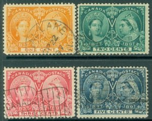 EDW1949SELL : CANADA 1897 Scott #50-54 Sound. Fine-Very Fine, Used. Catalog $70.