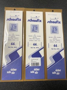 HAWID SCHAUFIX Stamp Mounts Black #44 ( 44x210mm ) 15 Strips Group Of 3