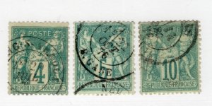 France - Sc# 66 - 68  Used - Type I      /      Lot 1125253