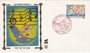 Japan # 1377, Japanese Songs, Z Silk Cachet First Day Cover