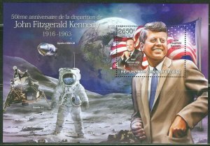 CENTRAL AFRICA  50th MEMORIAL ANNIVERSARY JOHN F. KENNEDY S/S  NEIL ARMSTRONG