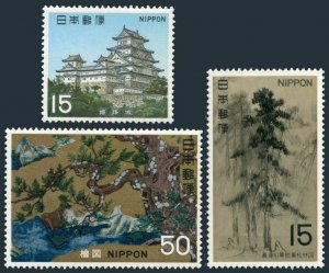 Japan 1001-1003,MNH.Mi 1047-1049. Treasures of Momoyama period,1969.Castle,Art.