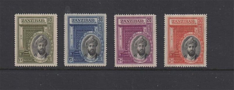 Zanzibar 1936 Sc 214-217 MNH