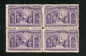 UNITED STATES 6c COLUMBIAN BLOCK  SCOTT#238  MINT NH & LH --SCOTT VALUE $440.00