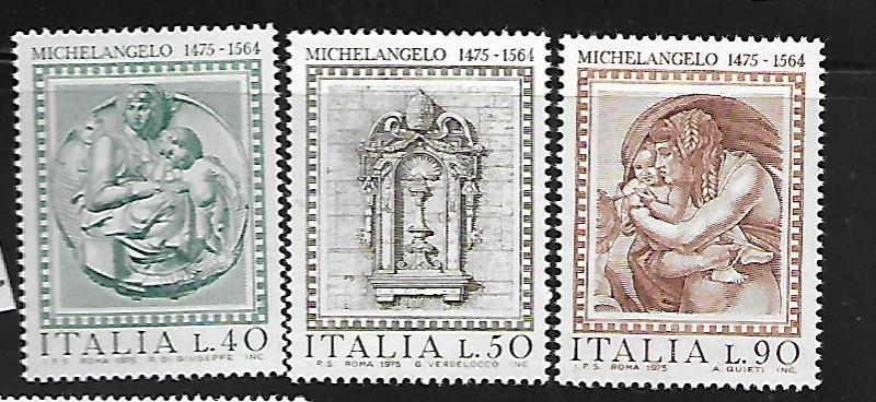 ITALY 1180-1182 MNH WORKS OF MICHAELANGELO