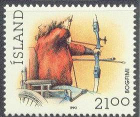 ICELAND 700 MNH 1990 SPORTS 21k ARCHERY