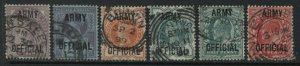 Great Britain QV & KEVII overprinted Army Officials used