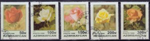 Azerbaijan, 1996, Flora - Roses,  sc#598-602, CTO.used++