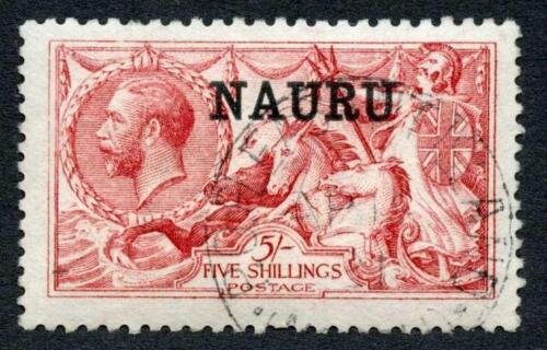 Nauru SG22 5/- Bright carmine DLR Cat 150 pounds 