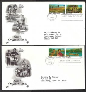 1985 Scouts IYY # 2160-3 FDC Artcraft Postal Comm Society