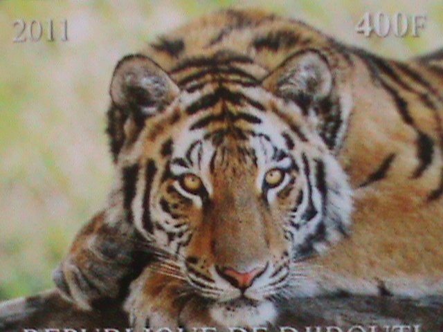 ​DJIBOUTI-2012- WORLD FAMOUS WILD ANIMALS- LIONS & TIGERS IMPERF-MNH-S/S VF