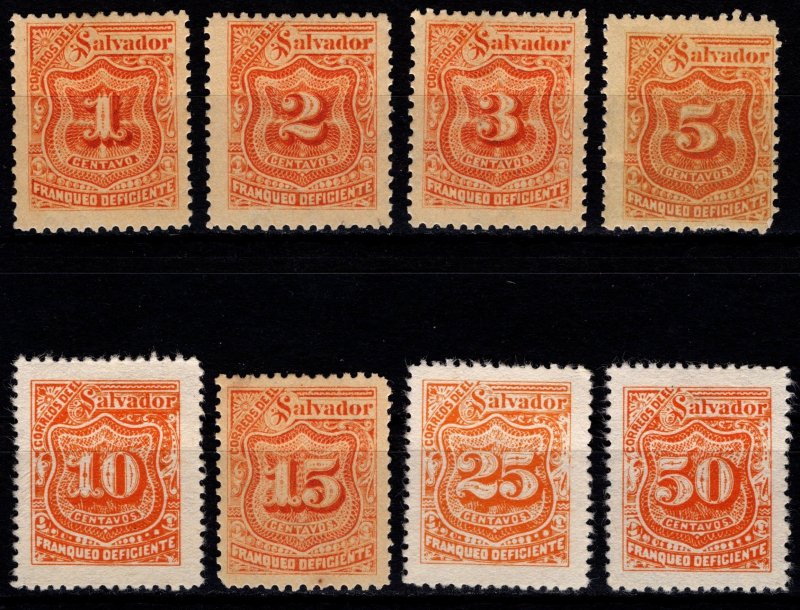 El Salvador 1899 Postage Due, Set [Unused]