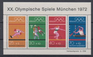 Germany 1972 Sc#B490 Mi#SS 8 mnh - Olympics (BU1450)