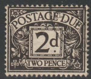 GB Scott J28 - SG D29, 1937 GviR watermark 2d Postage Due used