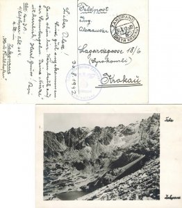 Germany Soldier's Free Mail 1942 Zakopane (Distr Krakau) PPC (Zakopane - Tatr...