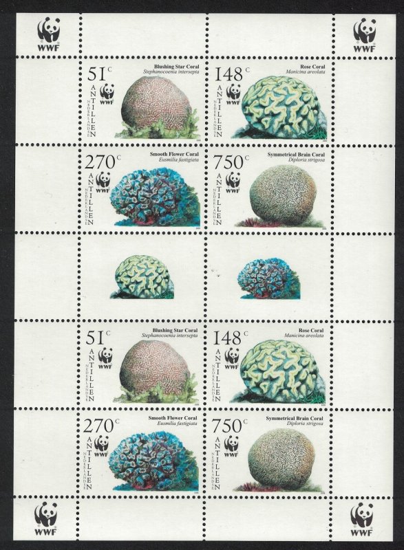 Neth. Antilles WWF Corals 4v Sheetlet 2005 MNH SC#1071 a-d SG#1705-1708