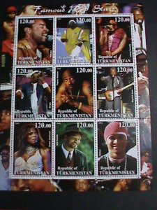 Turkmenistan Stamp:2001- Famous Pop Stars full Stamp sheet